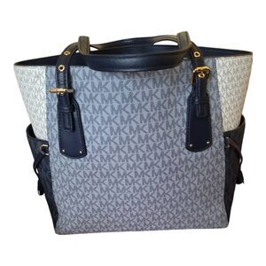Michael Kors Navy and Gray Signature Tote